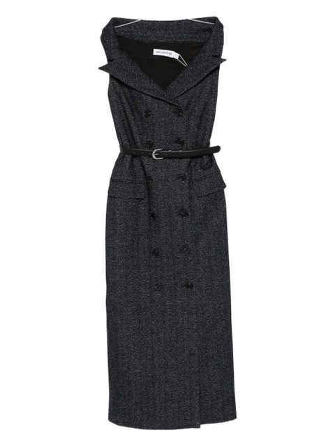 Self-Portrait double-breasted belted midi dress - Blue