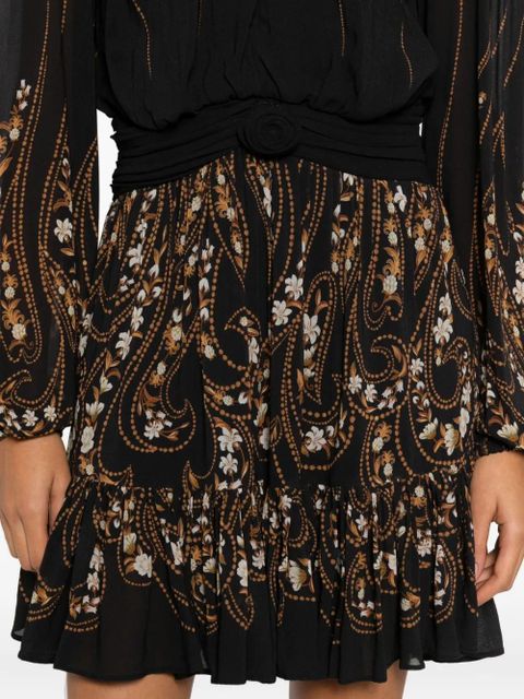 FARM Rio floral ruffled dress - Black