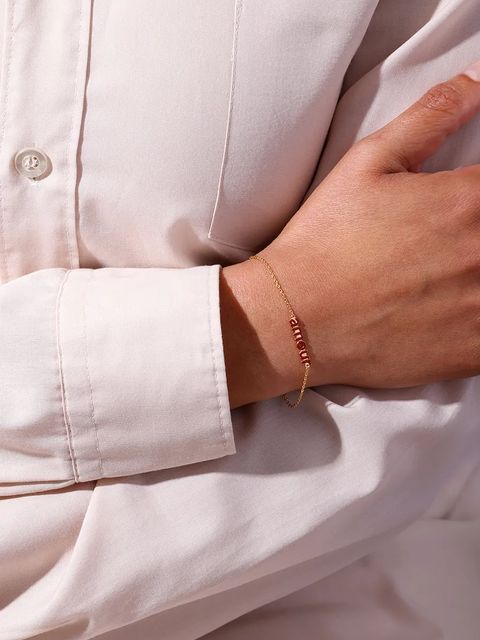 Design Letters bransoletka ze srebra pokrytego złotem - zdjęcie produktu nr 1