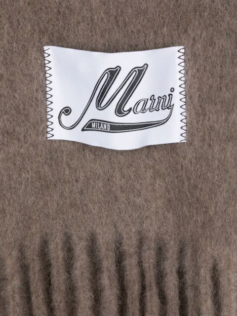 Marni striped brushed scarf - Neutrals