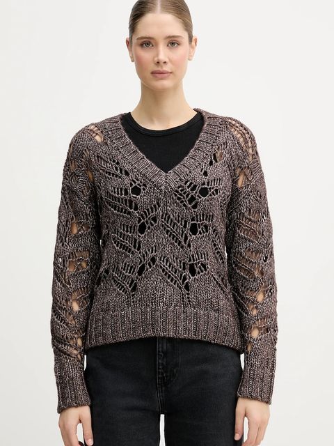 Sisley sweter z dodatkiem wełny damski kolor brązowy 1H5BL401E - zdjęcie produktu nr 1