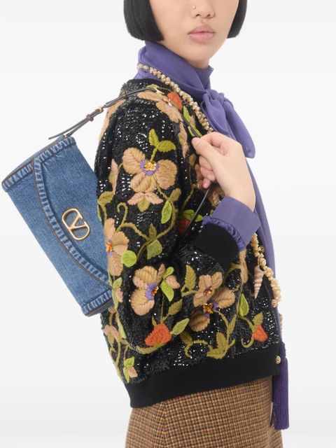 Valentino Garavani small DeVain denim shoulder bag - Blue - zdjęcie produktu nr 2