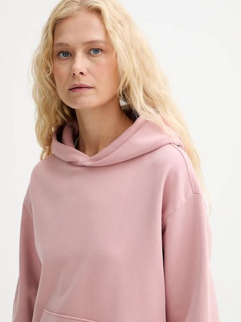 Levi's bluza bawełniana damska kolor różowy z kapturem gładka A8790