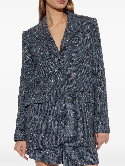 Self-Portrait bouclé blazer - Blue