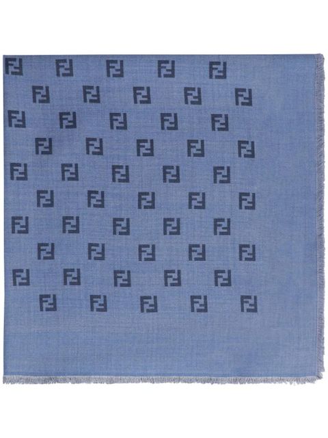 FENDI monogram print scarf - Blue - zdjęcie produktu nr 1
