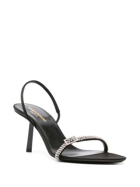 Saint Laurent Rendez-Vous 75mm leather sandals - Black - zdjęcie produktu nr 2