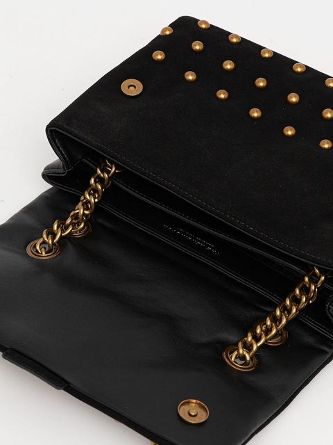 Kurt Geiger London torebka zamszowa KENSINGTON kolor czarny 5023005219