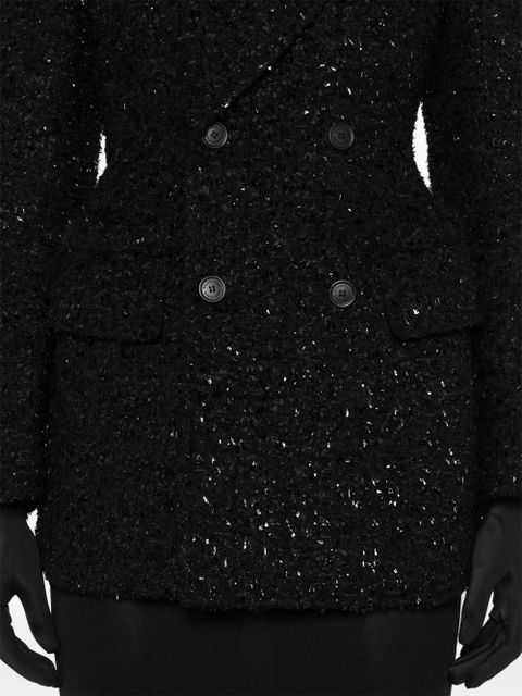 Balenciaga double-breasted bouclé blazer - Black
