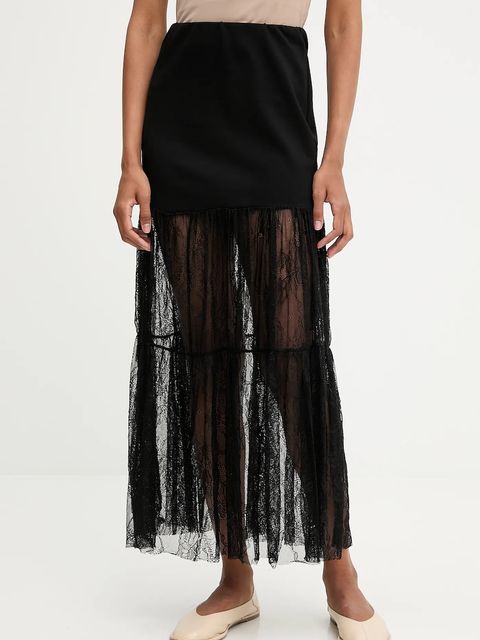 Answear.LAB spódnica kolor czarny maxi rozkloszowana