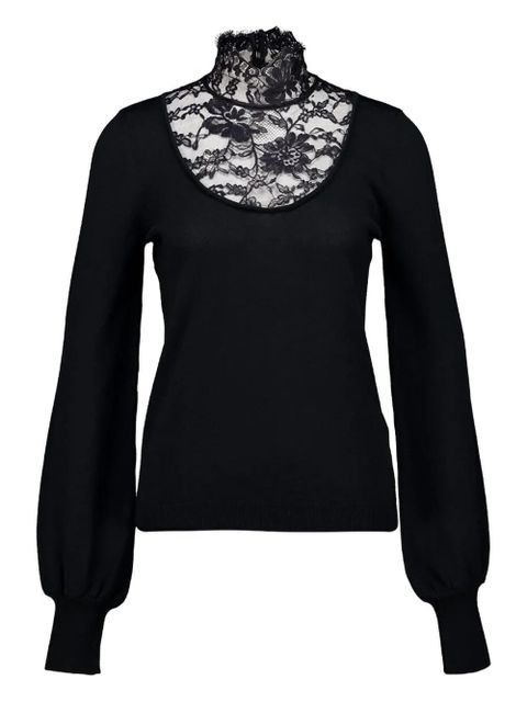 Valentino Garavani lace-detail sweater - Black - zdjęcie produktu nr 1