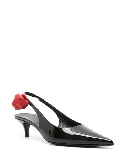 Magda Butrym 50mm rose leather sligback pumps - Black