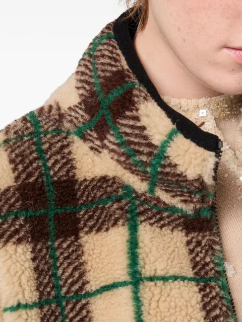 Miu Miu checked zip jacket - Neutrals