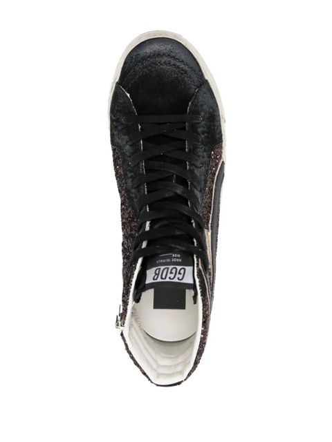 Golden Goose Slide glitter high-top sneakers - Black