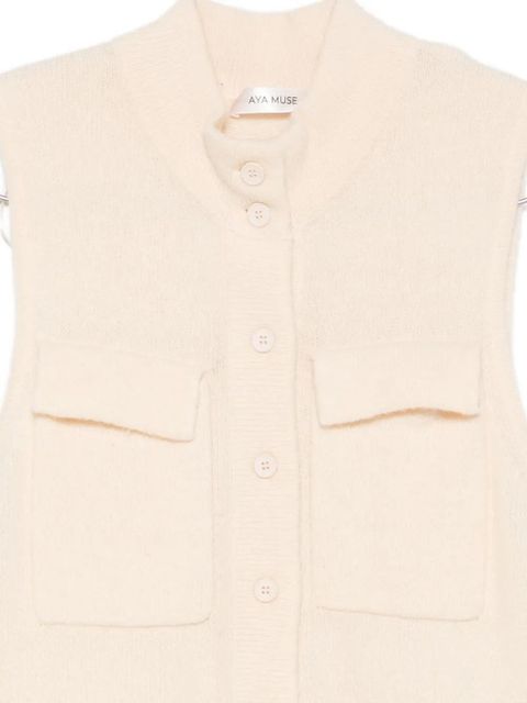 Aya Muse flap-pocket button-up vest - Neutrals