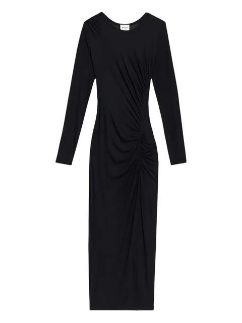 ISABEL MARANT side-gathered long-sleeve midi dress - Black - zdjęcie produktu nr 1