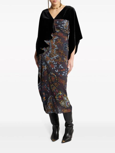 ETRO paisley contrasting print dress - Black