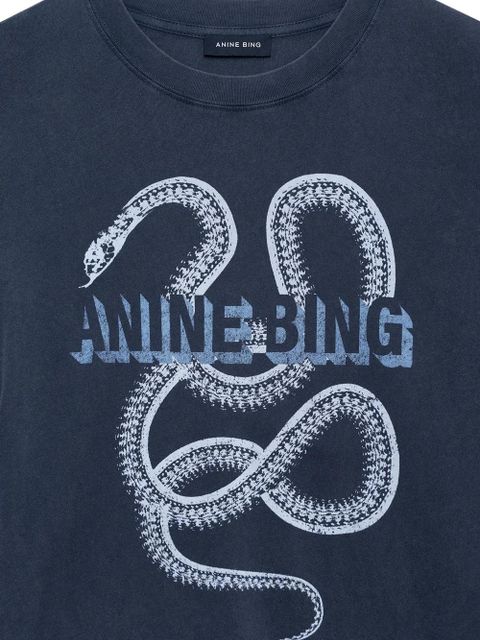 ANINE BING snake lili T-shirt - Blue