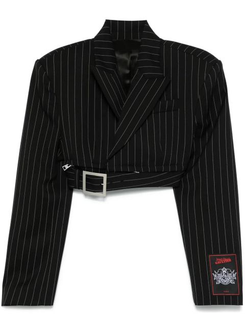 Jean Paul Gaultier pinstriped cropped blazer - Black - zdjęcie produktu nr 1