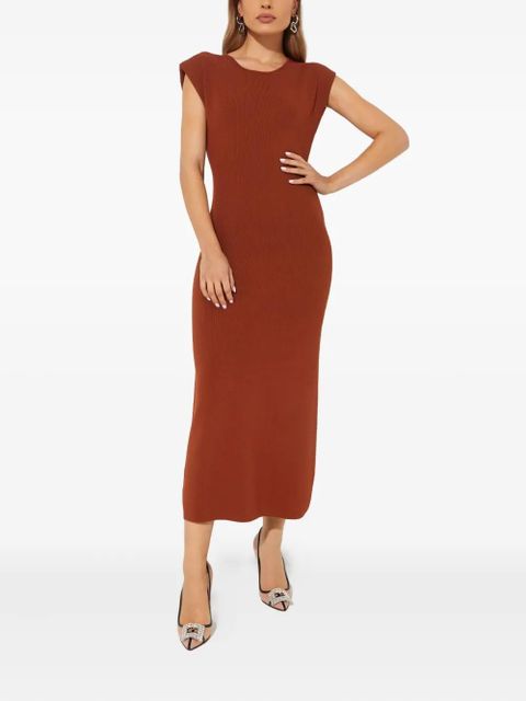 Yves Salomon round-neck sleeveless midi dress - Brown - zdjęcie produktu nr 1