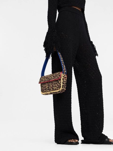 ROTATE BIRGER CHRISTENSEN loose-knit high-waisted trousers - Black