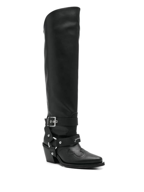 GANNI embroidered boots - Black