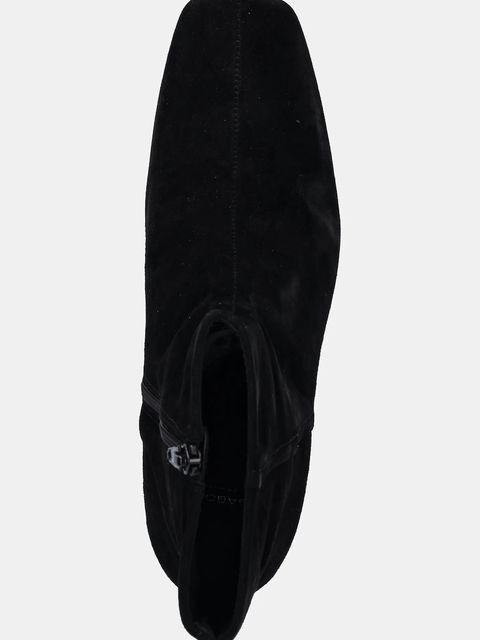 Vagabond Shoemakers botki zamszowe MONA damskie kolor czarny na płaskim obcasie 5955-040-20