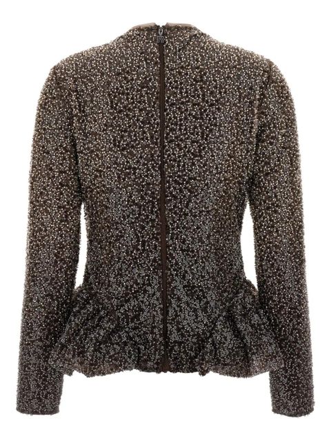 ROTATE BIRGER CHRISTENSEN peplum-detail top - Brown - zdjęcie produktu nr 2