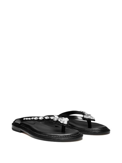 Simone Rocha crystal-embellished slides - Black