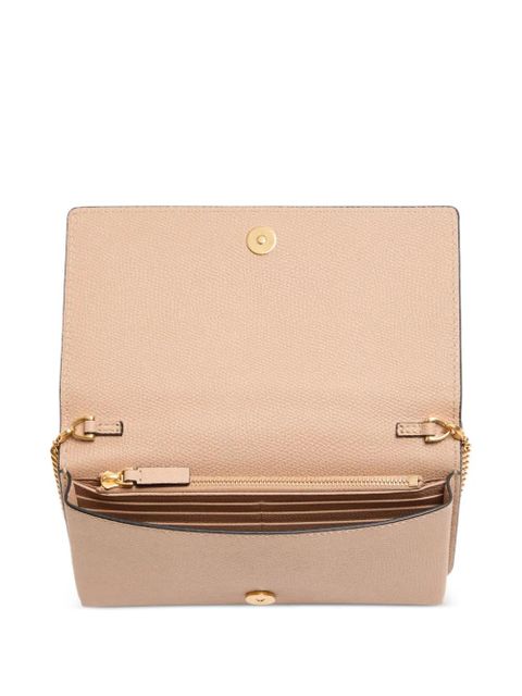 Valentino Garavani VLogo Signature grainy calfskin wallet with chain - Neutrals