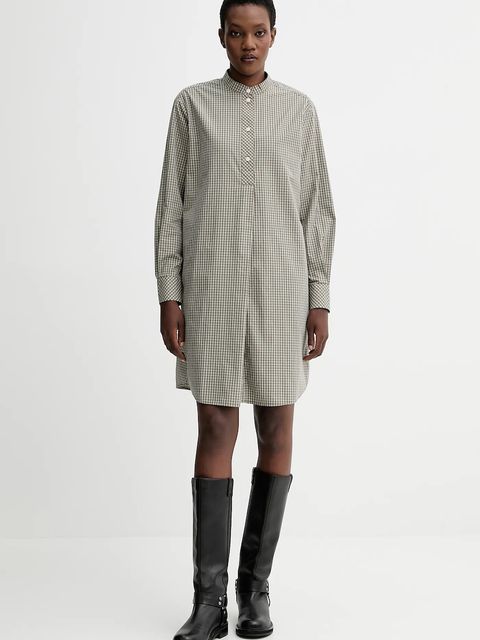 Marc O'Polo sukienka bawełniana kolor zielony mini oversize 5000007196 - zdjęcie produktu nr 2