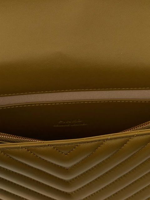 PINKO Love One Classic sheepskin cross body bag - Green