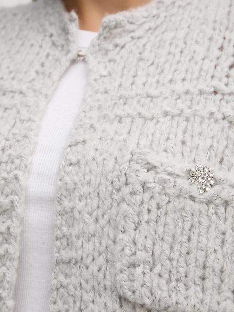 OUI kardigan z domieszką wełny kolor szary 90614