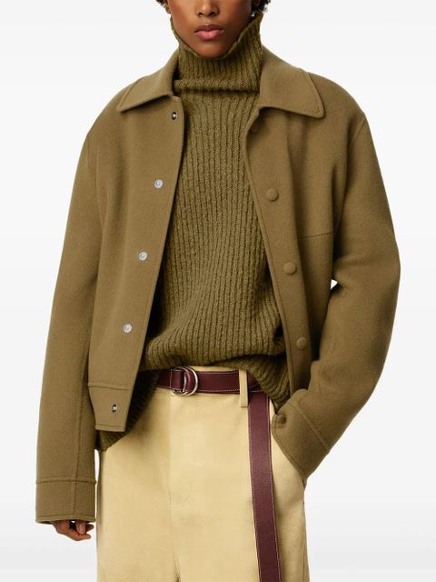 AMI Paris buttoned wool boxy jacket - Green