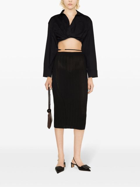 Jacquemus La Jupe Pralu midi skirt - Black - zdjęcie produktu nr 2