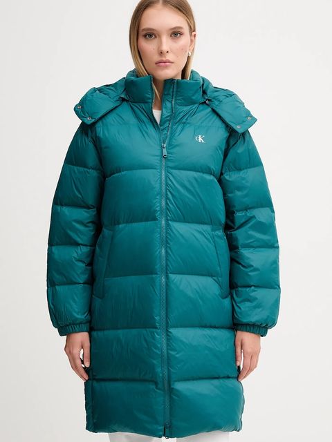 Calvin Klein Jeans kurtka puchowa kolor turkusowy zimowa LV047D502G - zdjęcie produktu nr 1