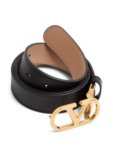 Valentino Garavani VLogo Signature reversible shiny calfskin belt - 30mm / 1.2 in. - Black - zdjęcie produktu nr 2