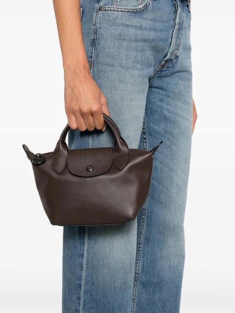 Longchamp Le Pliage leather tote bag - Brown - zdjęcie produktu nr 2