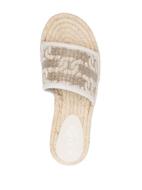 Tod's embroidered sandals - Neutrals
