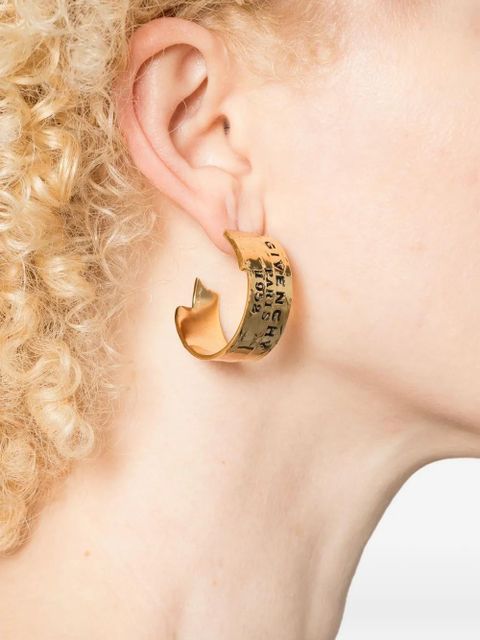 Givenchy logo-engraved hoop earrings - Gold