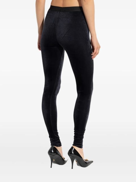 Versace logo-band ribbed trousers - Black - zdjęcie produktu nr 2