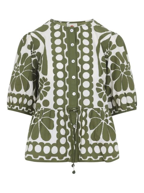 FARM Rio floral print buttoned top - White - zdjęcie produktu nr 1