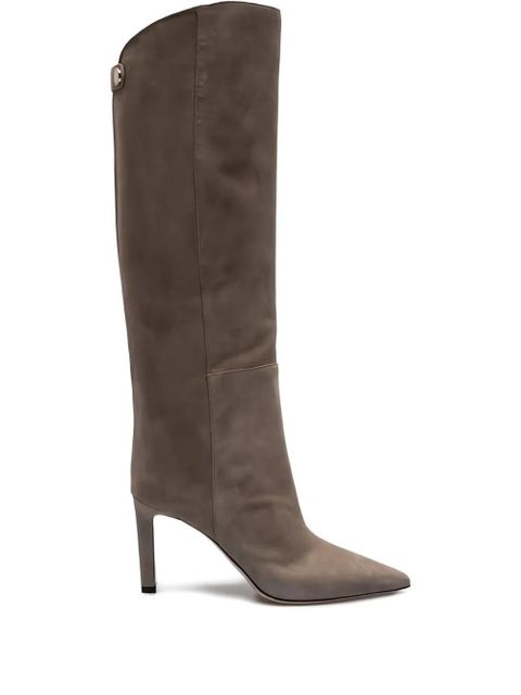 Jimmy Choo 85mm Alizze pointed-toe knee-high boots - Neutrals - zdjęcie produktu nr 1