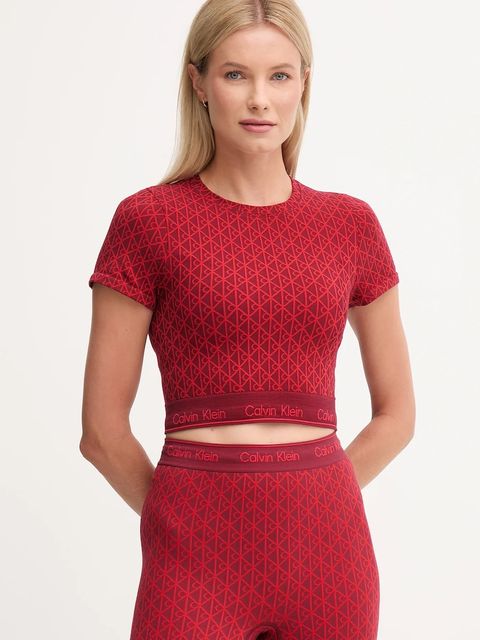 Calvin Klein Underwear t-shirt lounge damski kolor bordowy LV00QF8487 - zdjęcie produktu nr 1