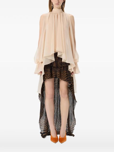 Blumarine asymmetric chiffon blouse - Neutrals - zdjęcie produktu nr 1