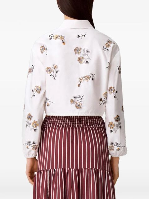 Claudie Pierlot floral drawstring shirt - White