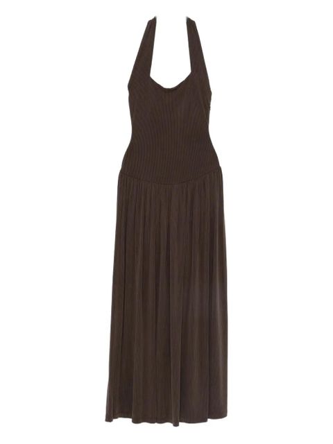 Aya Muse ribbed halterneck dress - Brown