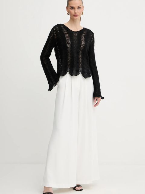 Twinset sweter wełniany damski kolor czarny lekki 252TP3524 - zdjęcie produktu nr 2