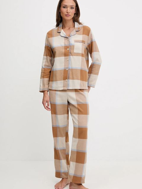 United Colors of Benetton piżama bawełniana damska kolor brązowy bawełniana 40EP3P00W - zdjęcie produktu nr 1