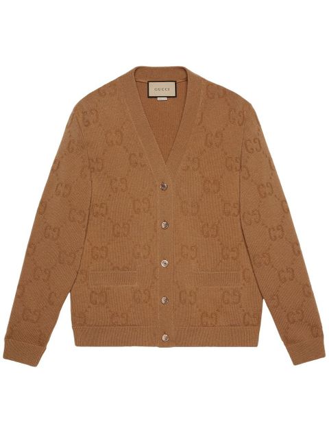 Gucci GG motif wool cardigan - Brown - zdjęcie produktu nr 1