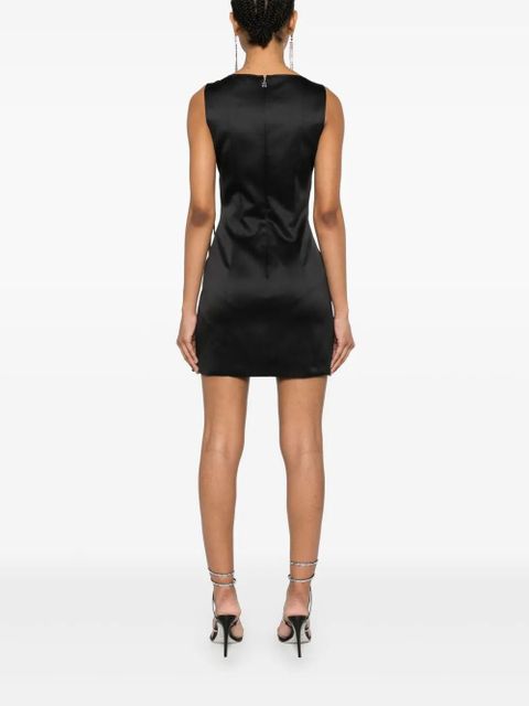 ROTATE BIRGER CHRISTENSEN floral-appliqué satin dress - Black
